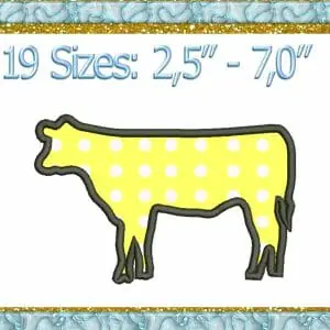 bull applique machine embroidery