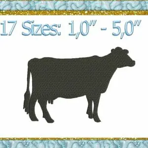 cow machine embroidery design