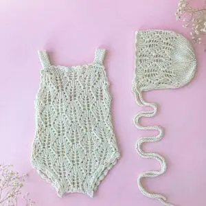 Soft romper and bonnet, Newborn cute set for photoshoot