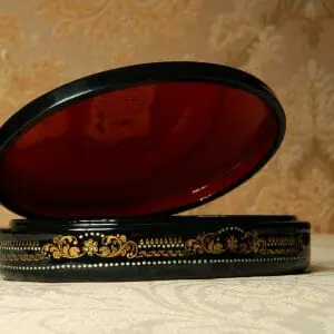 Hunting fox lacquer box miniature painting animals