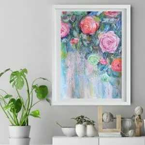 Roses Oil Painting 16/5*23/4″ Texture Floral Art