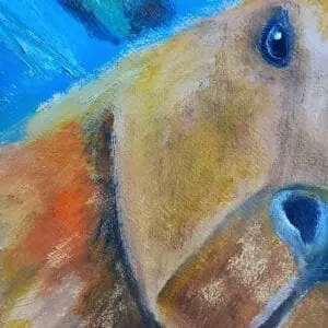 Capybara art 12*16″ funny meme oil painting