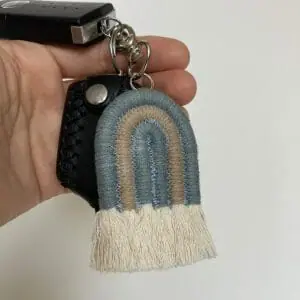 Cute Rainbow macrame keychain with carabiner