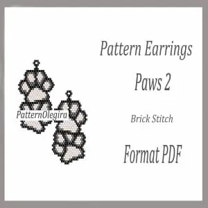 Paws 2 Earrings bead patterns PDF file Beading patterns Beading earrings Beading Paws Olegirabeadpatterns