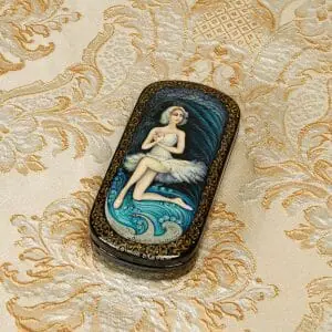 Odette ballerina lacquer box painted Swan Lake ballet