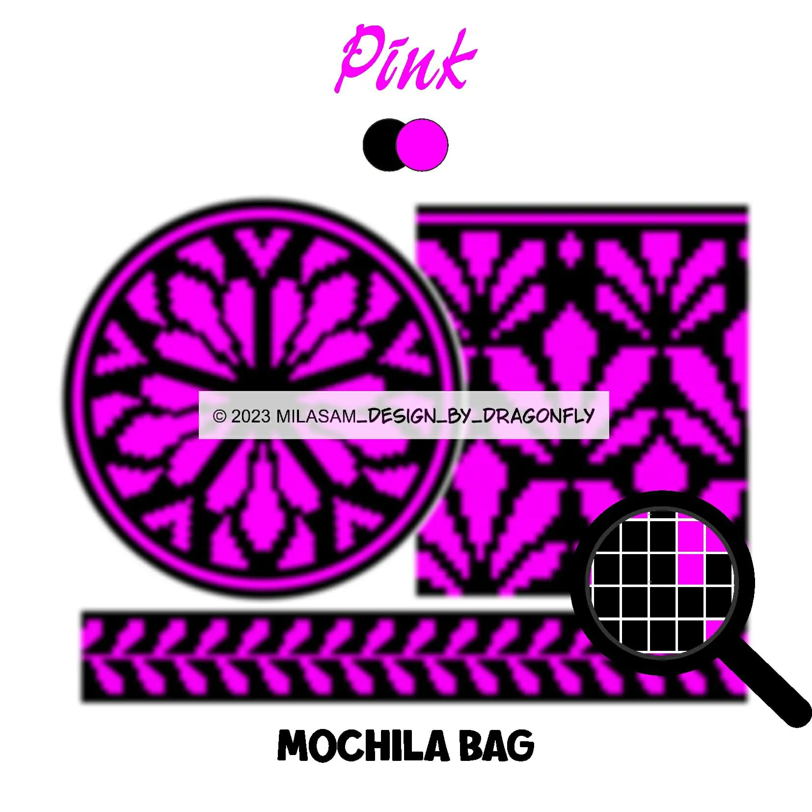 3 CROCHET PATTERNS PDF Tapestry crochet bag SET PINK 4 3 CROCHET PATTERNS PDF Tapestry crochet bag SET PINK - Image 4