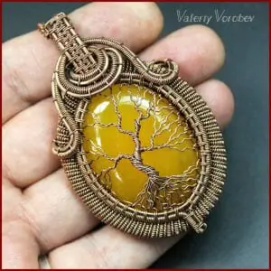 Wire wrapped tree of life pendant
