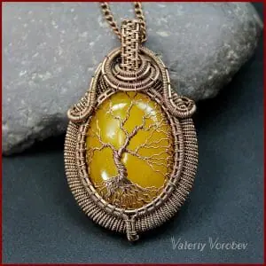 Wire wrapped tree of life pendant