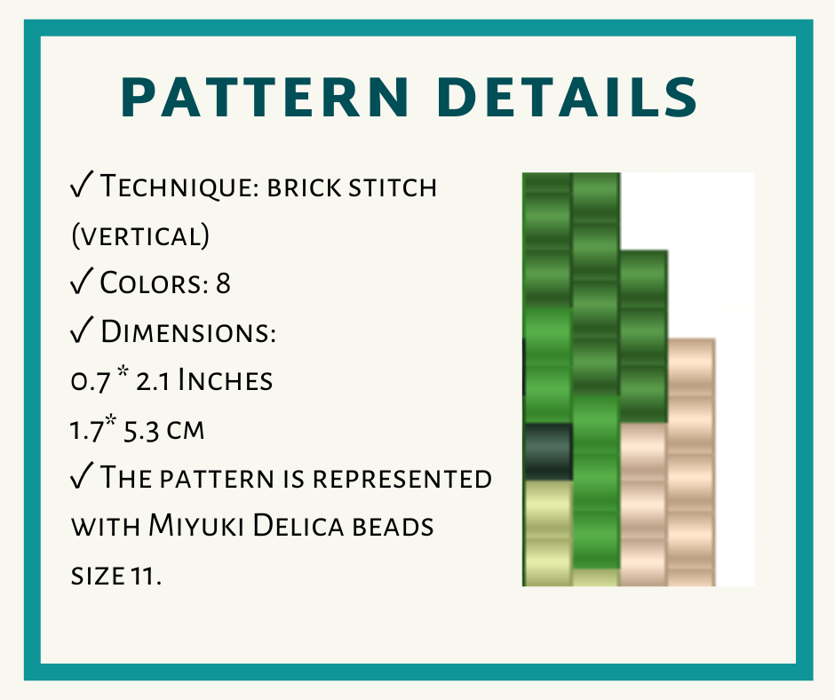 Stromanthe earrings bead pattern 2 Stromanthe earrings bead pattern - Image 2
