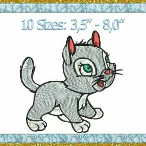Cat Embroidery design Instant Download