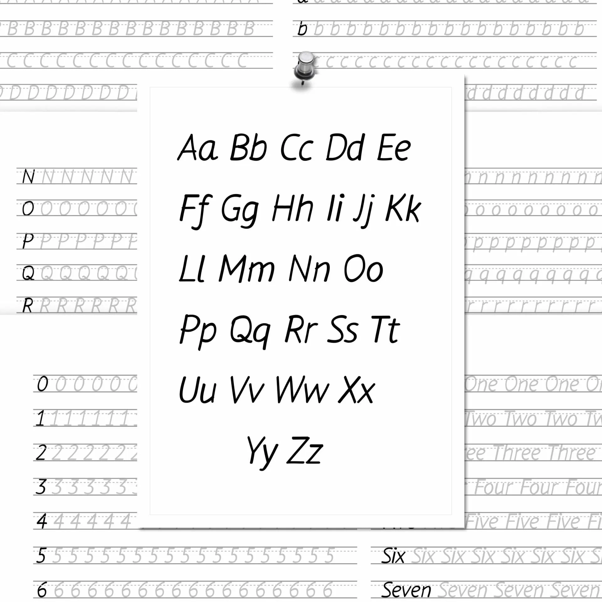 Simple Font Alphabet Tracking, Lettering practice works 2 Calligraphy sheets