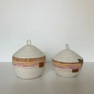 Cotton rope basket with lid Nursery basket 16 cm x 16 cm