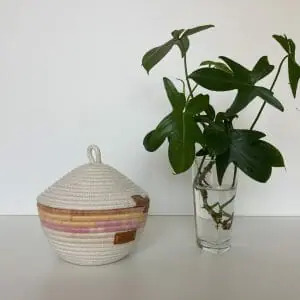 Handmade Marketplace 457 Small basket with lid Nursery basket 15 cm x 14 cm