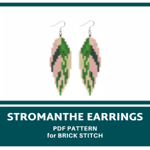 leaf earrings bead pattern