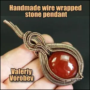 Wire wrap stone pendant