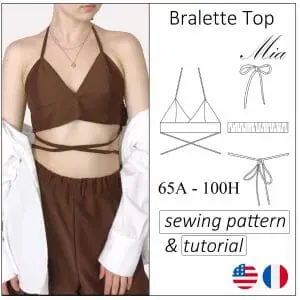 Crop top sewing pattern PDF Mia + detailed tutorial