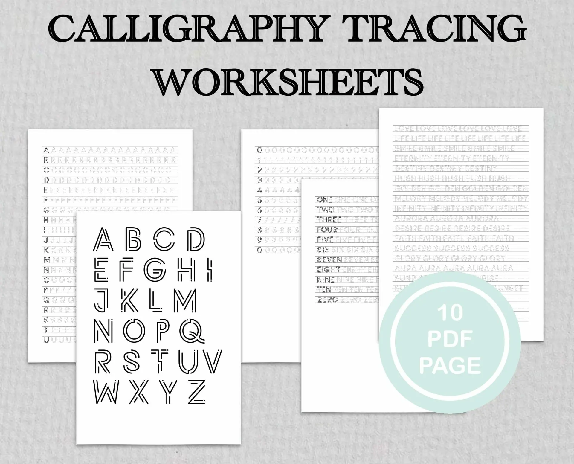 Hand lettering worksheets, modern calligraphy, calligra 1 Calligraphy sheets