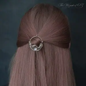 Moonstone Hair clip with stick Fine gift for thin hair