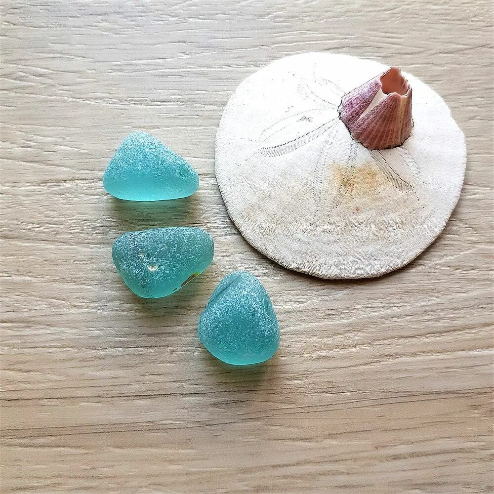 Aqua sea glass Authentic beach glass Mixed size