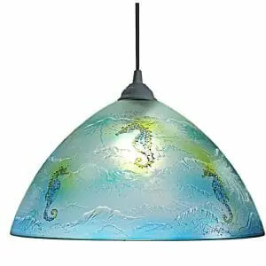 Handmade Marketplace 660 Pendant Lamp Light Home Living Room Glass Lampshade Sea Coastal Lighting