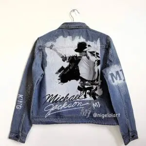 Michael Jackson, painted denim jacket