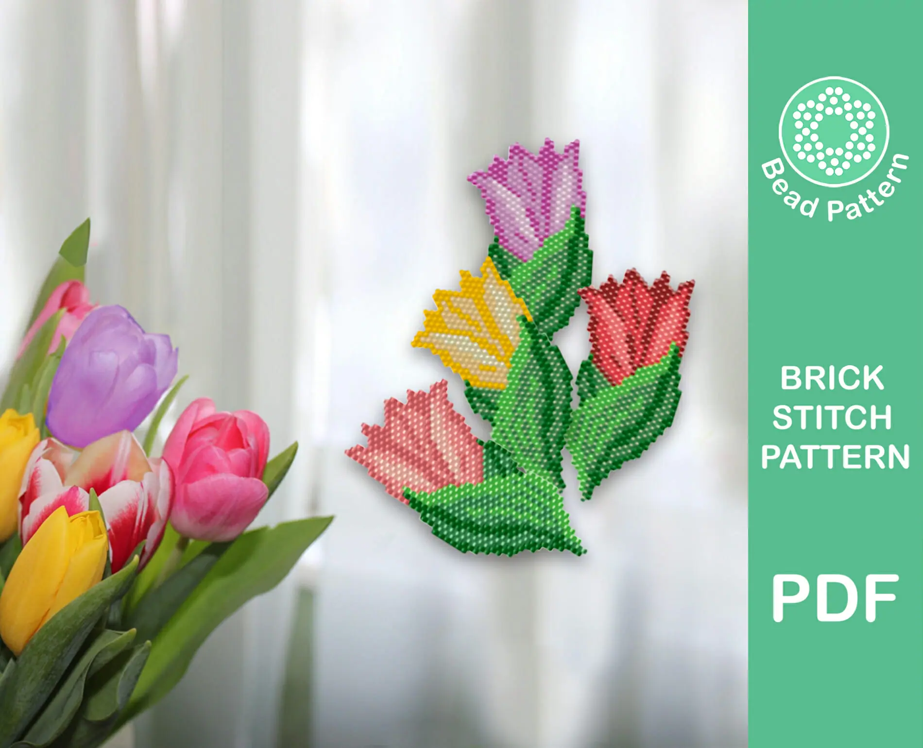 Tulip brick stitch pattern