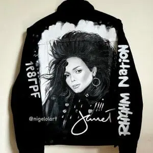 Janet Jackson jacket New Painted denim jacket michael jackson thriller jacket