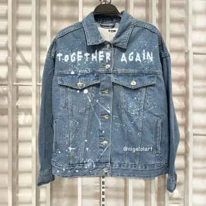 Janet Jackson jacket New Painted denim jacket personalized jacket