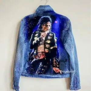 Michael Jackson jacket Painted denim jacket michael jackson thriller jacket gift