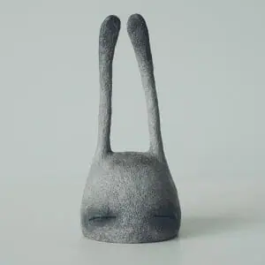 art sculpture stone head rabbit close view