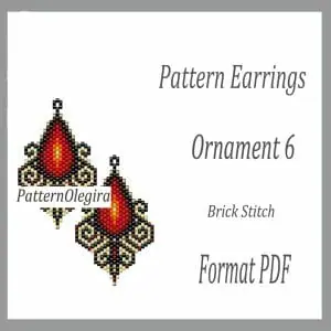 Ornament 6 Earrings bead patterns PDF file Beading patterns Beading earrings Beading Ornament 6 bead patterns Olegirabeadpatterns