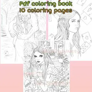 “Dark tales part 1” Pdf coloring book 10 coloring pages coloring book