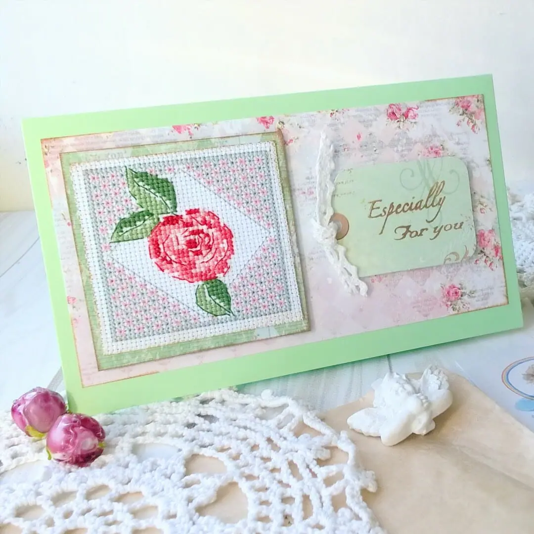 Elegant Rose Greeting Card PDF pattern