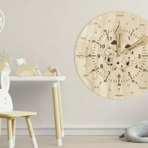 Kids Clock Learning, Children Interactive Clock, Laser Cut Template