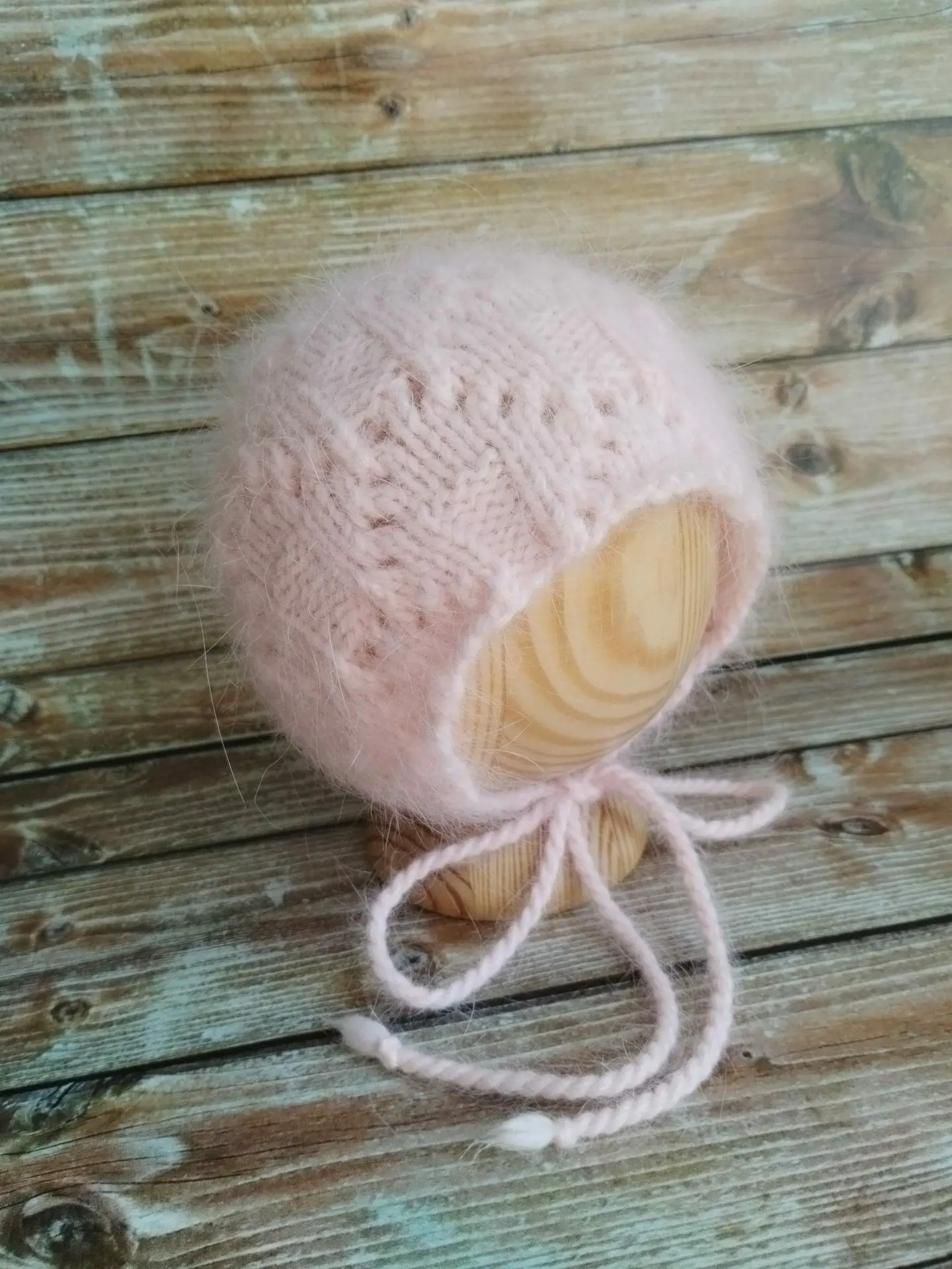 Fluffy softest angora cap, size newborn