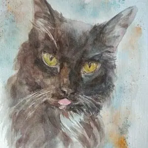 Sweet Rylee Memorial Pet Portrait Watercolor Painting