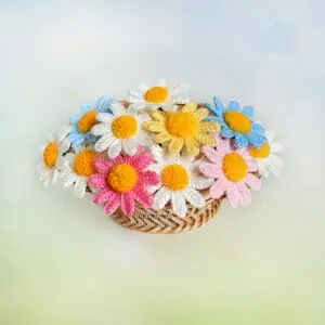 Chamomile bouquet of 5 flowers, Artificial flowers, Wildflowers