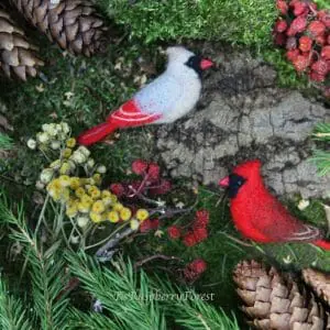 Bird brooch, Cardinal brooch, needle felted, handmade, awesome new
