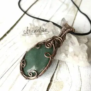 Green Quartz stone copper Pendant