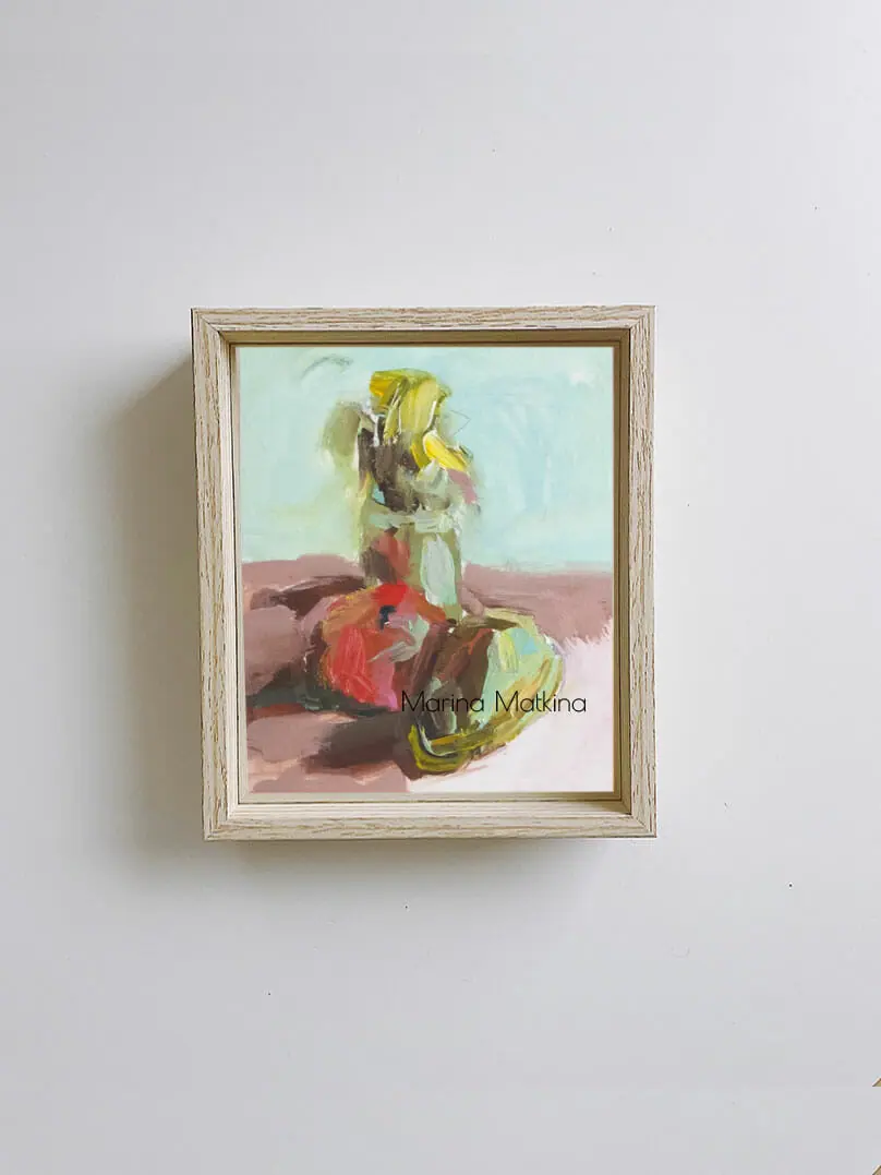 Small Oil Painiting Of Fruit Still Life