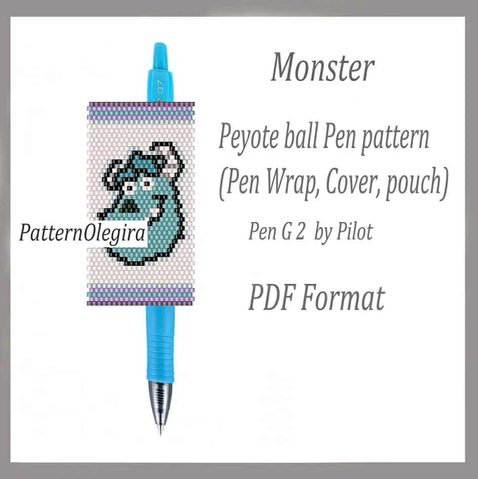 Monster bead pattern bead pen wraps Olegirabeadpatterns