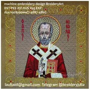 Handmade Marketplace 748 Saint Nicholas icon embroidery design