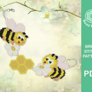 DIY Honey Bee Bracelet Kit, Beadwork Loom Peyote Bracelet Pattern, Craft Kit  for Adults, Bee Seed Bead Kit, Bee Bookmark Pattern, Craft Gift 
