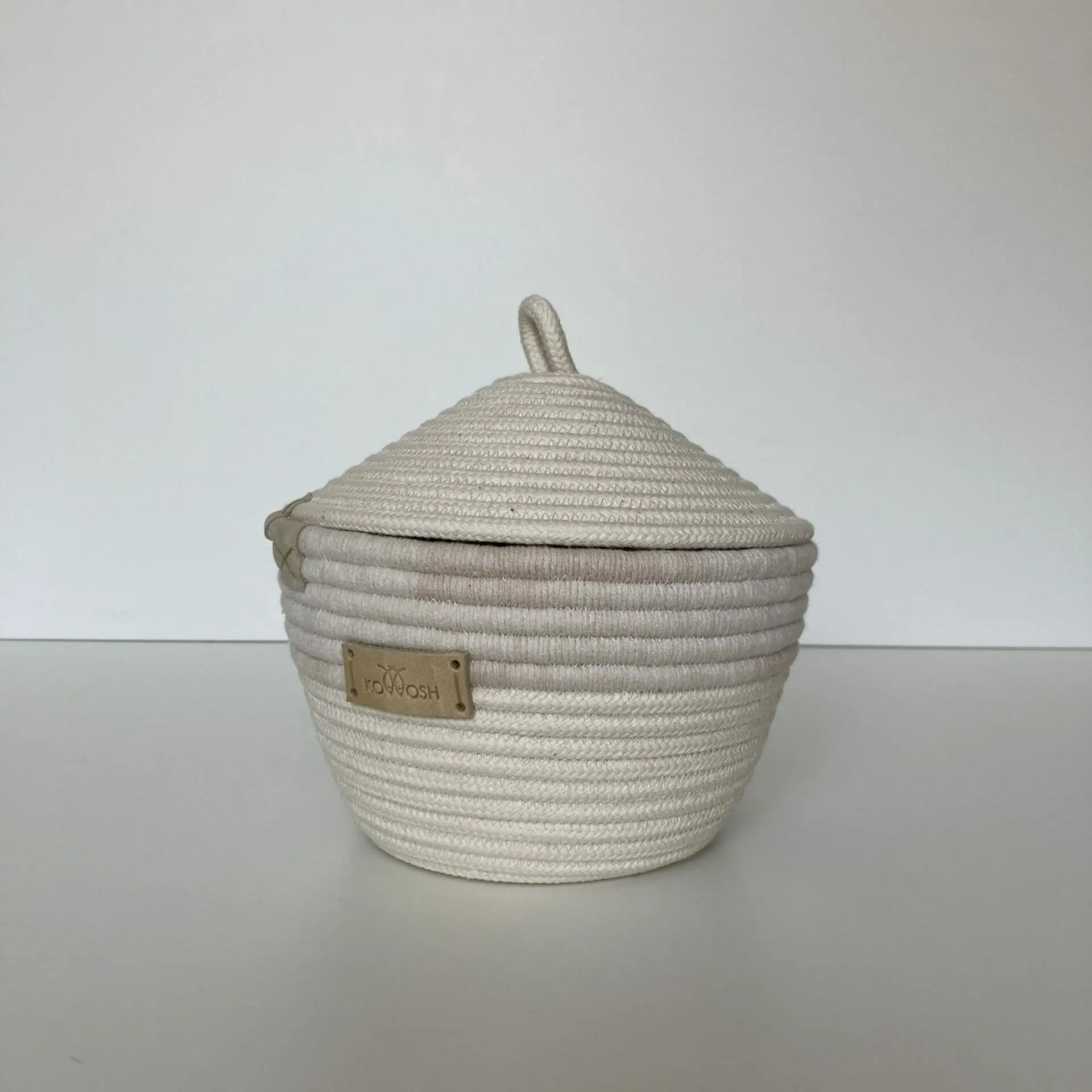 Rope basket handmade Nursery basket with lid Cozy home