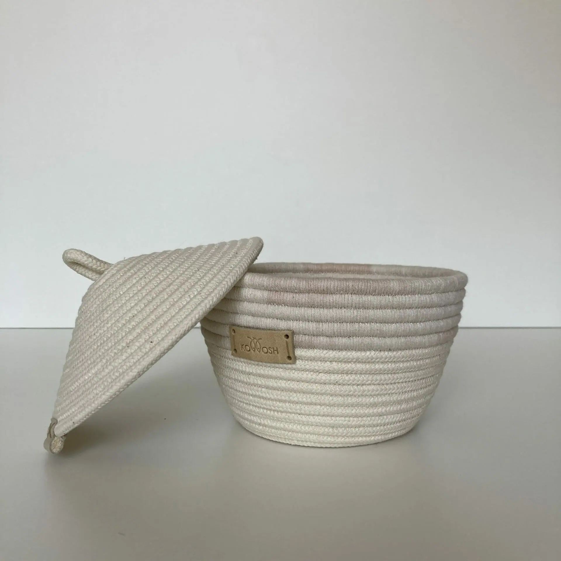 Rope basket handmade Nursery basket with lid Cozy home