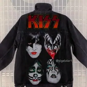 Kiss Rock group Painted denim jacket personalized Gift