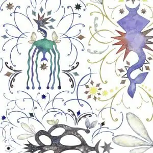 Clipart SET Watercolor art graphics, rhombuses, stars, patterns