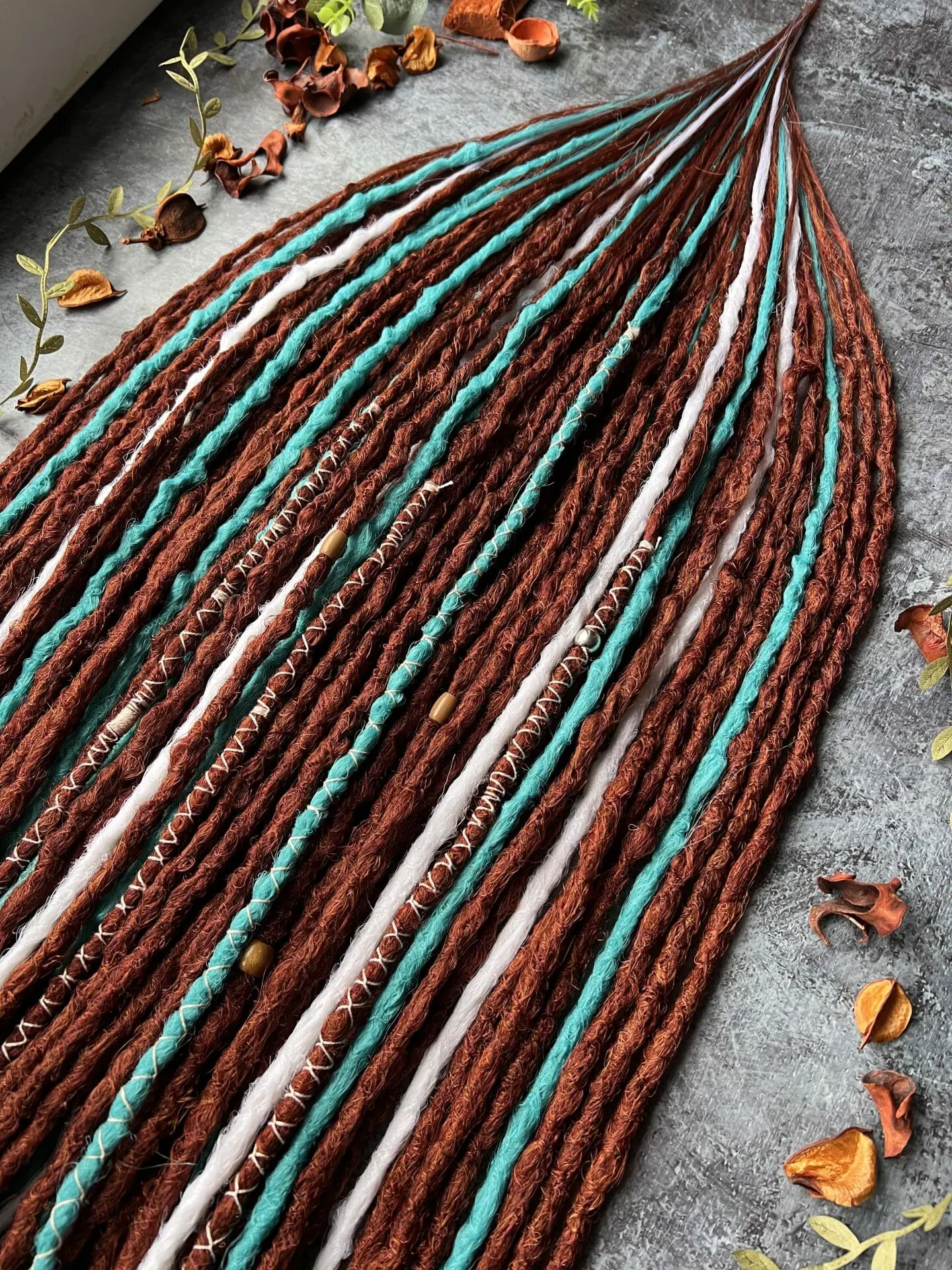 Clip In 4 Dreadlock Extensions Crochet dreads Custom Synthetic Hair Boho  Hair Wraps Beads - Crealandia