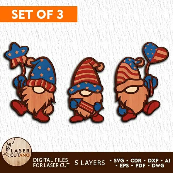 American Gnomes Patriotic Independence Day Decoration