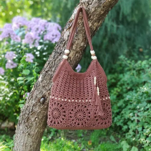 Pattern crochet bag women Handmade boho purse tutorial PDF